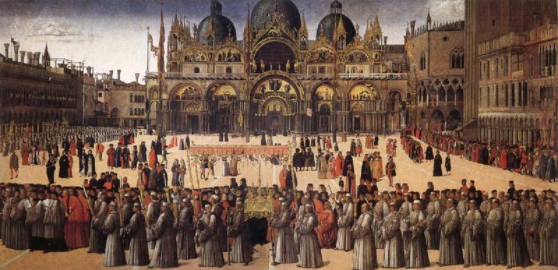 BELLINI, Gentile Procession in Piazza San Marco oil painting image